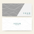 Business card template with wavy lines
