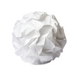 A white paper ball with a lot of folds and creases