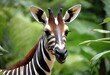 AI generated illustration of a zebra standing in a forest