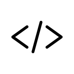 Code icon in black and outline style
