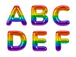 Pride Month Alphabet Balloons. Rainbow Balloons. Pride Text 3d element.