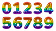 Pride Month Number Balloons. Rainbow Balloons. Pride Text 3d element.
