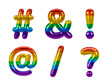 Pride Month Alphabet Balloons. Rainbow Balloons. Pride Text 3d element.