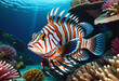 lionfishes under sea