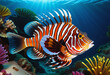 lionfishes under sea
