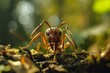 Tenacious Strong ant on tree. Natural insect. Generate Ai