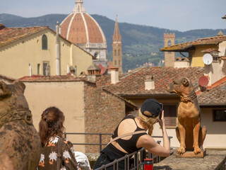 Wall Mural - Italia, Toscana, Firenze,  il giardino della Villa Bardini e panorama su Firenze.