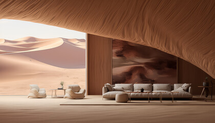 Wall Mural - A living room with a couch and a coffee table