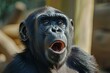 Stunned Ape shocked expression. Asia wild food. Generate Ai