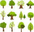 Collection of trees. tree set isolated on white background. vector illustration.