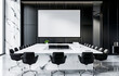 A whiteboard in a conference room is a stylish and modern office design element that can be found in many business centers