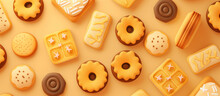 National Biscuit Day 3d Illustration. Generative AI