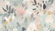 soft light muted pink botanic leaf flower abstract floral background wallpaper pattern
