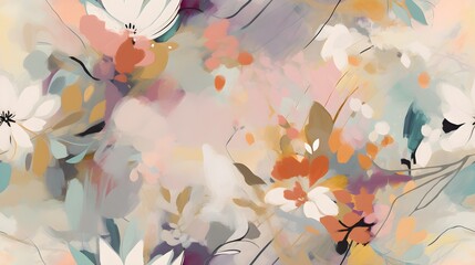 Sticker - soft light vintage autumn abstract floral background wallpaper pattern