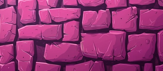 Poster - Close-up of a textured purple stone wall contrasting against a dark black backdrop, adding a sense of depth and mystery