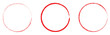 Red circle line hand drawn set. Highlight hand drawing circle isolated on white background. Round handwritten circle. For marking text, note, mark icon, vector. Vector illustration. Eps file 334.