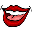 Red Lips Smiling Vector Illustration Drawing Art