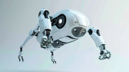 Poster - A playful 3d render of a flying robot with a modern twist   AI generated illustration
