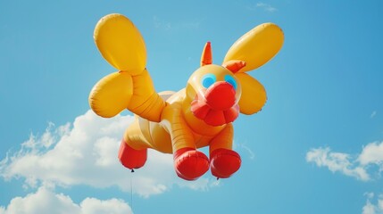 Wall Mural - A playful isolated flying balloon animal  AI generated illustration