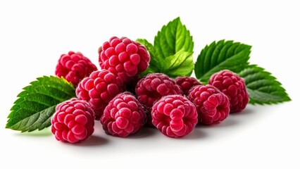 Wall Mural -  Fresh raspberries ripe and ready for a healthy snack