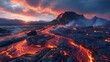 A captivating view of Icelandic volcanoes against a dramatic sky