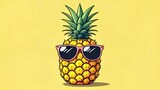 Fototapeta Dmuchawce -  Tropical vibes with a pineapple in shades