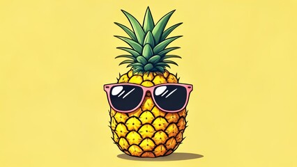 Canvas Print -  Tropical vibes with a pineapple in shades