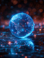 Wall Mural - glowing earth and rays,created with generative ai tecnology.