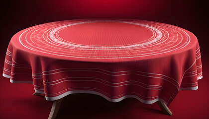 Table cloth with red background and vignette 2