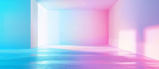 Poster - Light entering the room from the wall creates a soft glow on the textured floor, highlighting the space