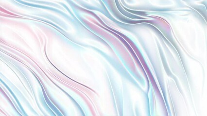 Poster - Slow motion holographic iridescent background. Blue, white, pink abstract backgrounds. Video can use in vertical position. Live wallpaper best for yours video opener, cover, intro, presentation