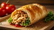  Deliciously stuffed chicken wrap ready to be savored