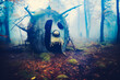 Creepy Survival Skull - Like Shelter in Foggy Woods