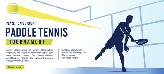 Wall Mural - cool editable vector padel tennis or paddle player with smash best for background or any graphic pur