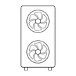 Heat pump air source icon, cooling electric system machine, cool web vector illustration