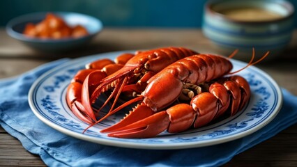 Wall Mural -  Deliciously prepared seafood ready to be savored