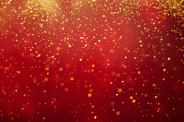 Golden particles red background festive technological sense poster background