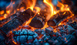 © Deea Journey  - closeup on wood logs burning in a campfire / fire place / stove  wallpaper