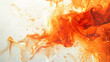 abstract red watercolor splash on white paper background, art illustration ,An explosion of colored paints in water on a white background
