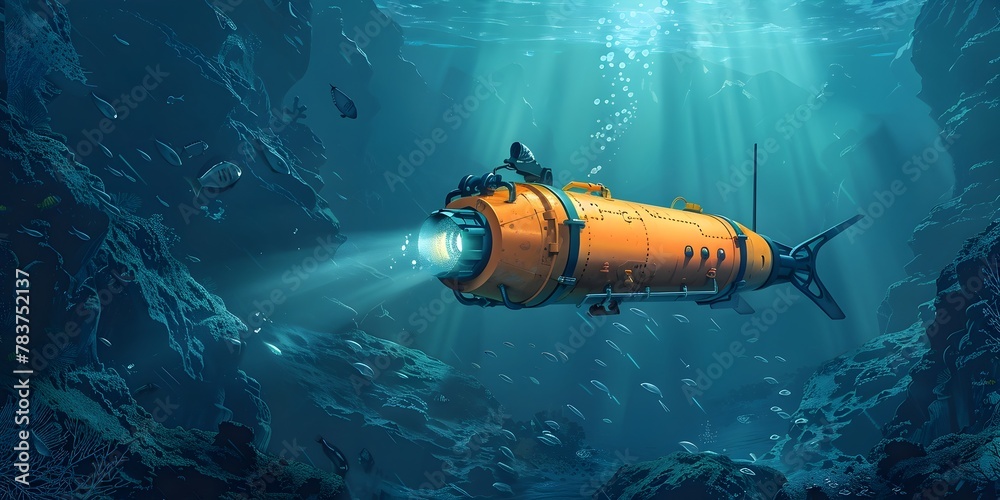 Autonomous Underwater Vehicle Mapping the Ocean Floor Revealing Hidden ...