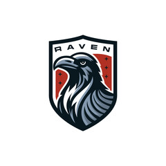 Wall Mural - A powerful raven mascot logo