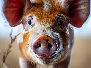 Captivating Close up Portrait of a Pig s Expressive Eyes Revealing the Intelligence and Awareness of These Fascinating Farm Animals