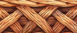 Fototapeta Zachód słońca - Detailed view of a basket showcasing a beautifully woven weave pattern