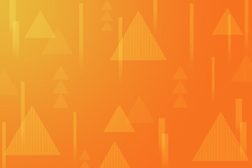 Digital technology concept background. geometric and arrows symbol style. triangles and stripes glowing on orange background