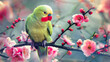 Beautiful parrot on a branch