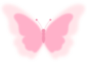 Wall Mural - abstract blur gradient butterfly shape in pink color, y2k style element for social post, banner, pos