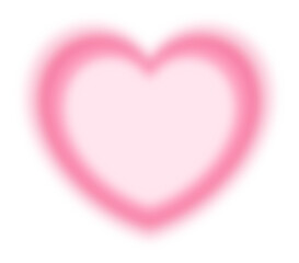 Wall Mural - blur gradient heart shape in pink color, y2k style element for social post, banner, poster, png isol
