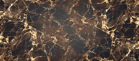 Sticker - Close-up view of a polished Emperador premium Italian glossy granite slab with a beautiful mix of dark brown and gold hues