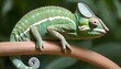 A-Chameleon-With-Its-Tail-Curled-Up-In-A-Coil-