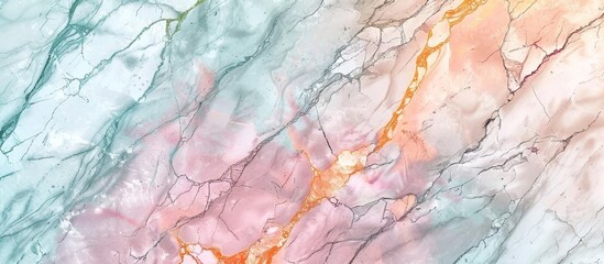 Poster - Close-up view of a marble surface in pink and blue colors, ideal for interior decor like wall tiles and granite